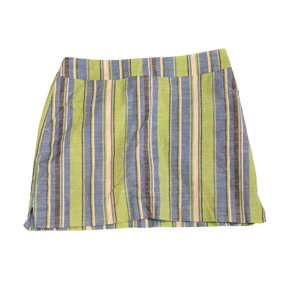 Women's LOUDMOUTH Golf Shorts Skort, Green and Blue Plaid, SZ 6